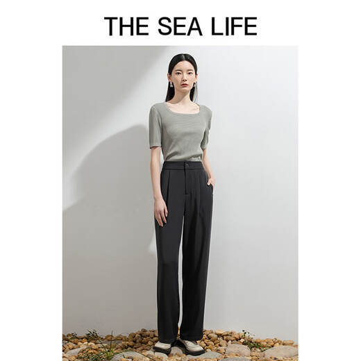 Die Sea Life Damen -Freizeithose Ouhai Yisheng Tee Straight Hosen Frauen Herbst und Winter Freizeithose A12027 Tee m
