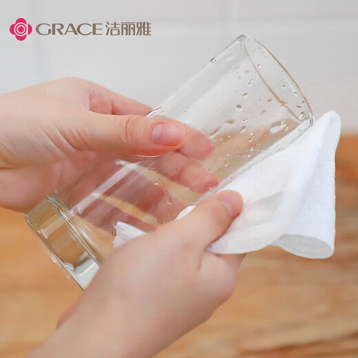 Grace lazy rag thickened wet and dry kitchen disposable rag not easy to stain with oil cleaning cloth lazy rag pure white (single roll)