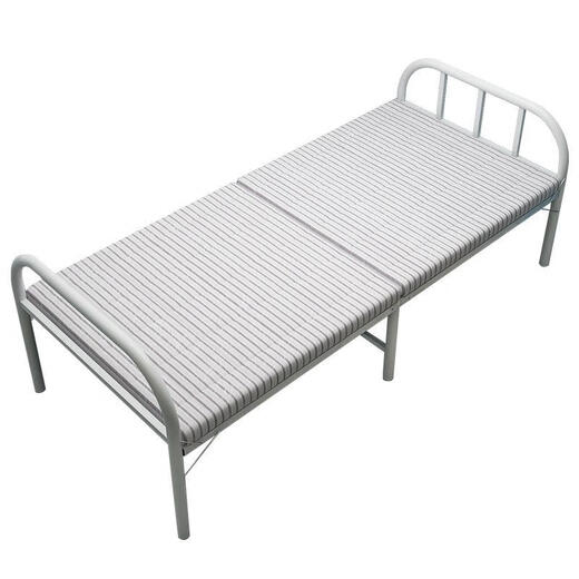 Mouurriy folding bed, office lunch break bed, home simple single bed, hospital accompanying bed, portable rental house hard bed, length 187*width 75cm silver bar grid