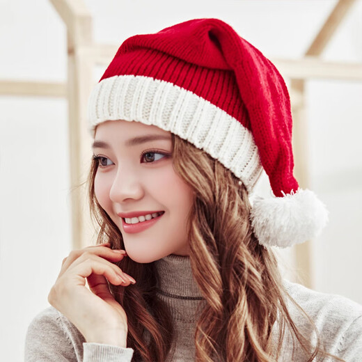 Domeiyi Christmas hat Christmas decoration Christmas headdress Santa Claus children adult dress knitted hat