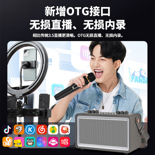 Xian Huaida special electric blowpipe small speaker for musical instrument performance, outdoor folk electric acoustic guitar playing and singing audio, charging Bluetooth internal recording, Zui Linglong L2 official standard + wireless charging microphone