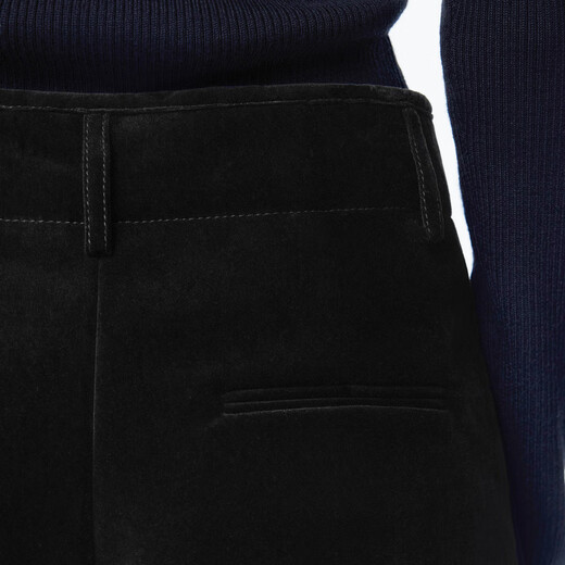 JNBY/Jiangnan Bubble Spring and Autumn Shorts Loose Fleece Casual Pants Soft Commuter Exquisite Straight Pants 5N8E12190 001/Black M