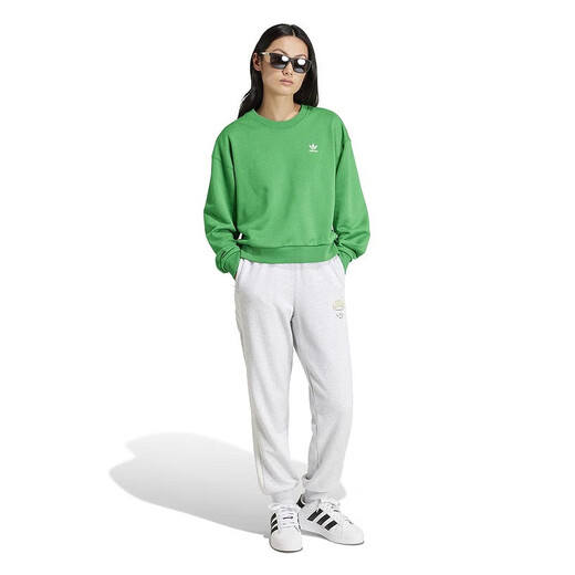 Pantalones adidas femeninos de otoño e invierno Nuevos pantalones deportivos pantalones de chándal sueltos de primer plano de punto de punto informal