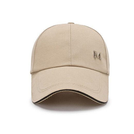 Kissed Baseball Cap Men's Spring and Autumn M Iron Label Large Brim Peaked Cap Sun Protection Sports Leisure Simple Fishing Sun Hat Khaki One Size