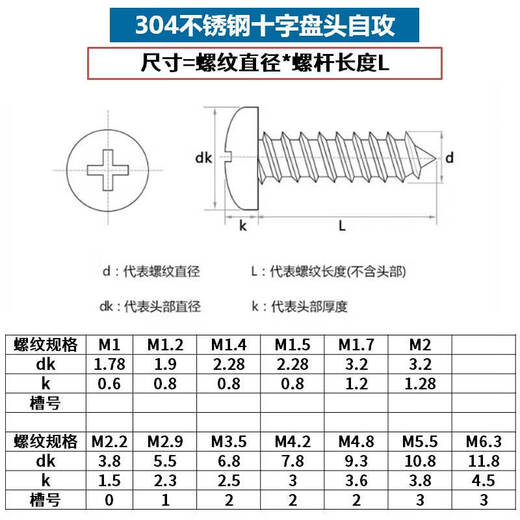 Jinggong 304 stainless steel pan head self-tapping screws, round head self-tapping screws, semi-round head wood screws, 30% off, 100 pieces, M2.9 x22mm