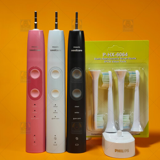 Philips New Anyi Original Sound Wave Electric Brush HX684 Série Adulte HX684B HX684D HX684C HOSHER HOTER GORNE DESTER BRUSH PHILIPS-BULK HX684B Black-Set 1