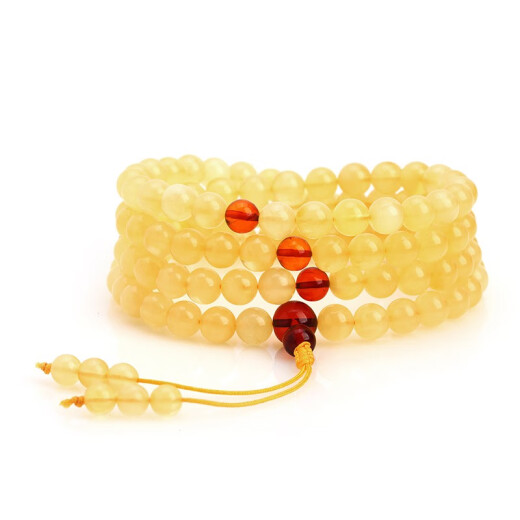 慕木阁 天然蜜蜡鸡油黄108颗手链手串女文玩饰品 jmg2679 长款手链0.9-1.0*108