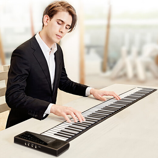 Terence Hand-Roll Piano Tragbare 88 Taste Professional Version Verdickte Arrangement Tastatur Erwachsene Kinder Elektronische Klavier 88 Schlüssel Schwarz Standard Version