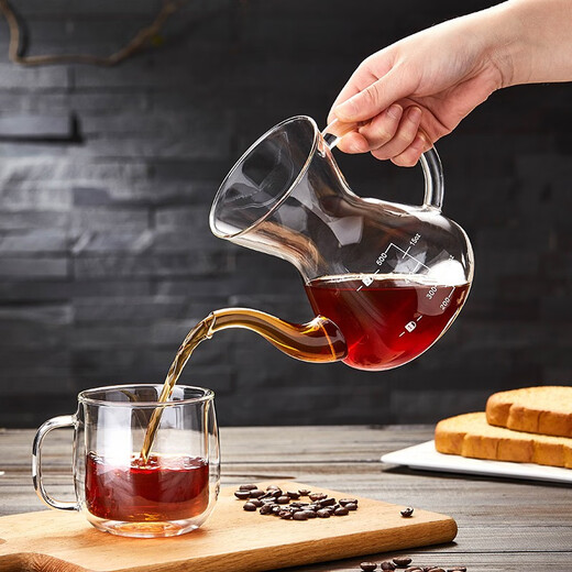 Mesni hand-brewed coffee pot set heat-resistant glass filter sharing pot stainless steel graduated drip filter upgraded coffee pot 750ml