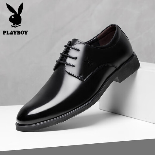 Chaussures en cuir playboy Clothing formel de commerce de repos de printemps top top coquette mariée Fashion Chaussures pour hommes Chaussures en cuir masculin 1591 noir 37