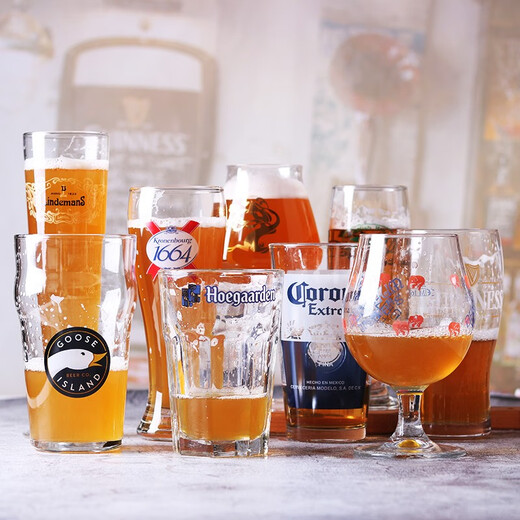 Multiple styles of lead-free glass beer mugs with logo, craft beer mugs, American IPA pint mugs, star rocket mugs, explosion mugs, various beer mugs, Fujia white beer mugs 330ML 2 pcs