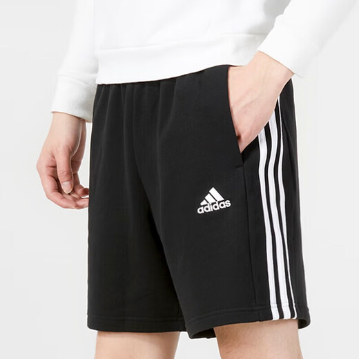 Adidas men's pants summer new sports and casual breathable quick-drying casual pants loose five-point pants shorts IC9435 knitted/three stripes M