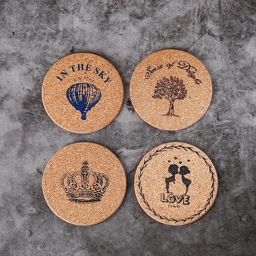 Craft beer coasters, whiskey glass coasters, cork non-slip absorbent coasters, bar cocktail coffee coasters, tea cup anti-scalding coasters, tree (2 pieces)