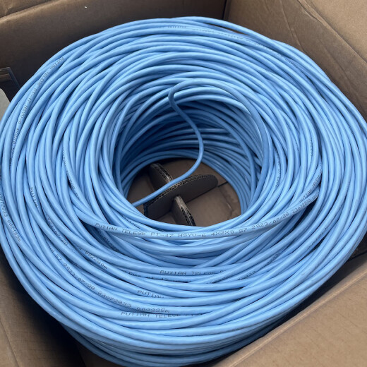Putian Tianji Category 5e Category 6 4-pair unshielded network cable HSYV-6 Gigabit oxygen-free copper twisted pair Tianji Category 6 unshielded network cable 0.57 blue 305m