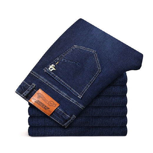 Tang Zhi Autumn and Winter Jeans Men's Loose Large Size Elastic Straight Pants Men's Plus Fat Plus Large Size Fatty Trousers Blue 9906 Size 44 Size 3 Foot 4