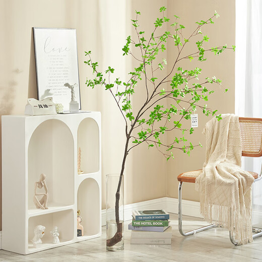 Flower e flow Nordic style horse drunken wood simulated green plants Japanese hanging clock plant decoration fake tree indoor living room floor-standing potted ornaments B model simulated hanging clock branches + small straight bottle