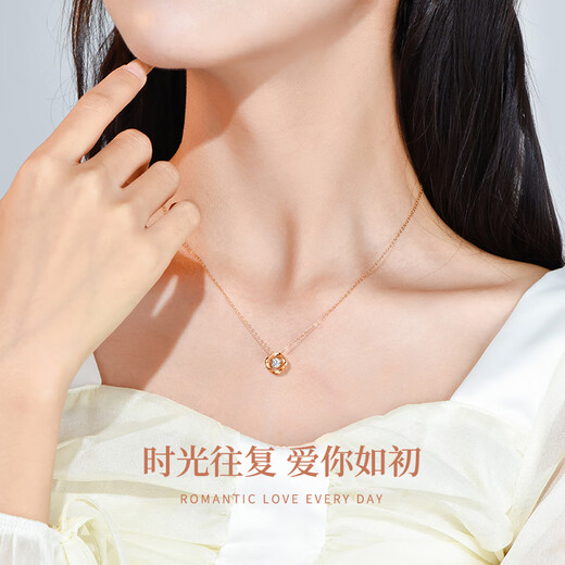 Promise of love, endless love 18k gold necklace for women 2025 new color gold Mobius birthday gift for girlfriend