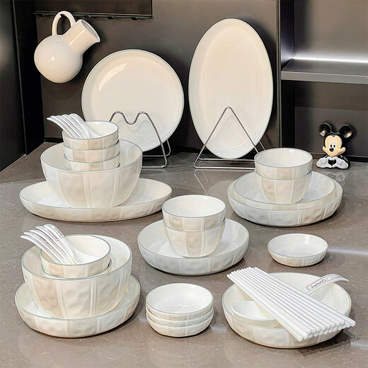 Danube Mengqipai bowls and plates set set of high temperature underglaze colored housewarming new home simple ceramic bowls and plates bowls and chopsticks set set set 2 people food 1421 10 pieces set