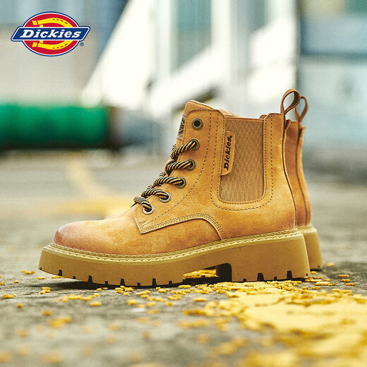 Dickies Martin boots men's boots autumn and winter new work boots men's big yellow boots Chelsea boots men and women couples outdoor short boots earthy 43