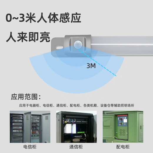 云启格定制领电D机柜通信柜配电柜照明灯PLA110V220V感应DT5日光灯管 06 07米12W110220V白光GKCPLA695L 白