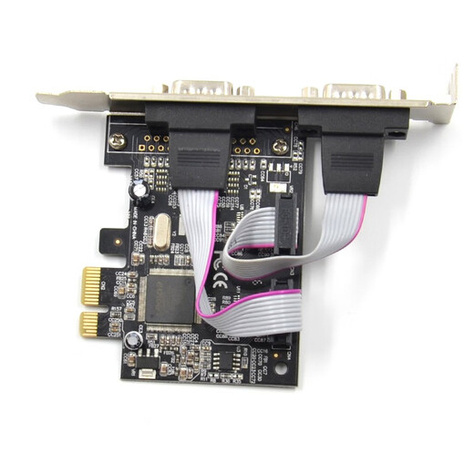 西社PCI-E转RS232串口并口组合扩展卡DB9针25针LTP控制卡原生COM口工业级芯片组扩展卡 PCI-E转双串口-MCS9901
