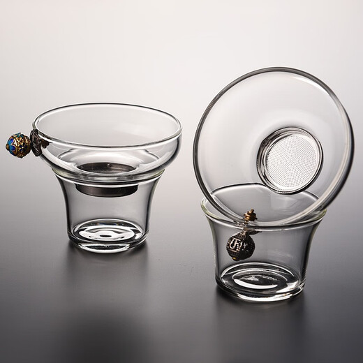 Jinge tea drain glass fair cup tea filter tea filter tea strainer tea brewing artifact creative tea set accessories blue bead tea drain A