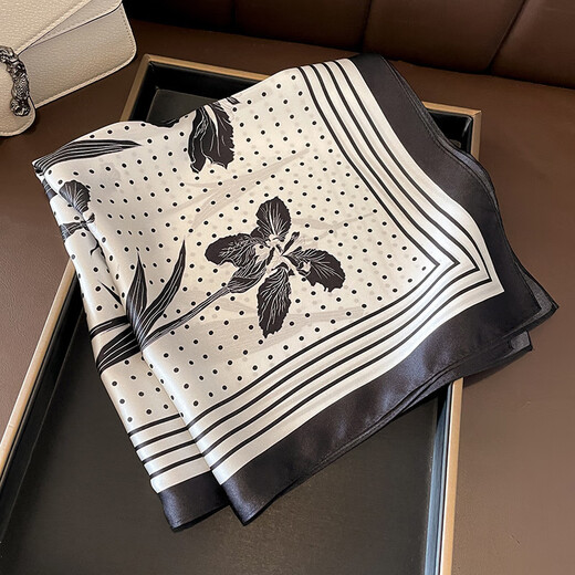 GLO-STORY Silk Scarf Women's 53cm Mulberry Silk Square Scarf Versatile Gift Scarf Fashion Scarf Gift Box WSJ334002