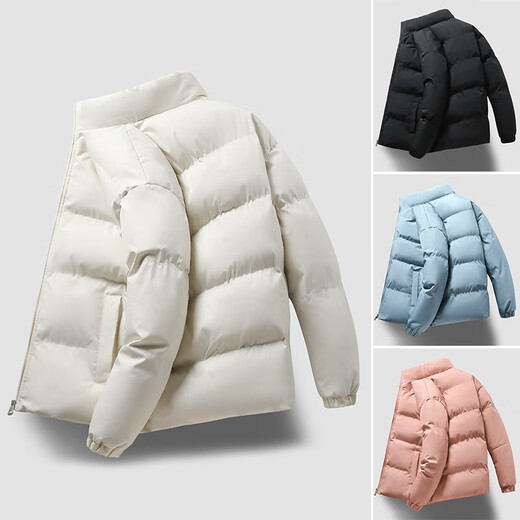 Cotton-padded clothes for men and women, autumn and winter new style 2024 trendy brand short cold-proof and warm jacket black 2XL 135-150Jin Jin equals 0.5 kg