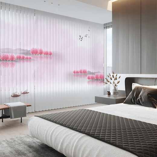 SHIXUAN printed vertical blinds, fragrant, semi-blackout 1 square meter