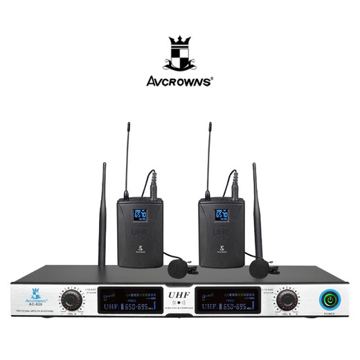 AVCROWNS皇冠AC-826一拖二会议头戴领夹手持无线麦克风户外高端会议 AC-826双手持