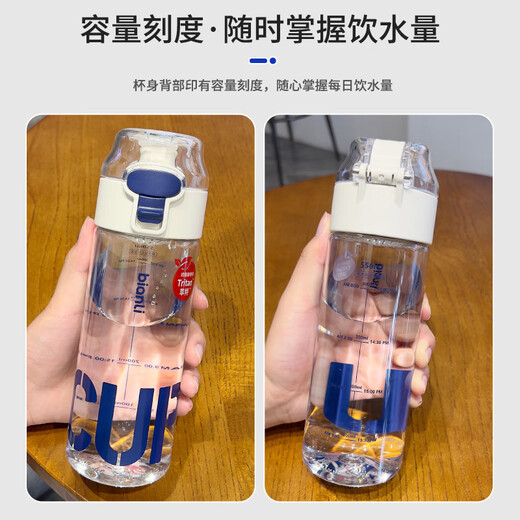 Iron helper tritan student water cup, high-looking plastic cup, special sports water cup for boys and girls going to school, cute cup, white with filter tea separator, 550ml 1 tritan material student water cup