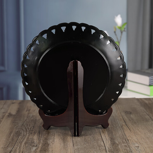 CLCEY European style decorative plate ornaments placing plate viewing living room model room entrance American style decoration decoration Duan Ao 1047 wooden bracket