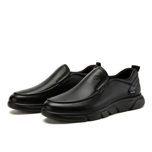 Camel brand leather shoes men's business casual shoes soft sole soft leather dad lazy shoes W932263660 black 42