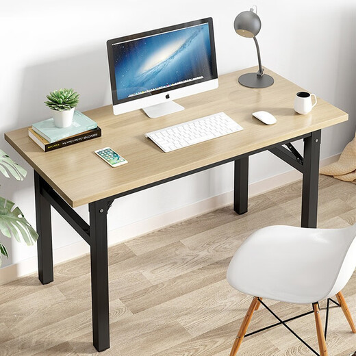 
Xingkai (XINGKAI) [Specialized in Government and Enterprise] Folding table, computer table, outdoor long table, table, home desk, street stall table, BGZ673 White oak pattern single layer 100*40