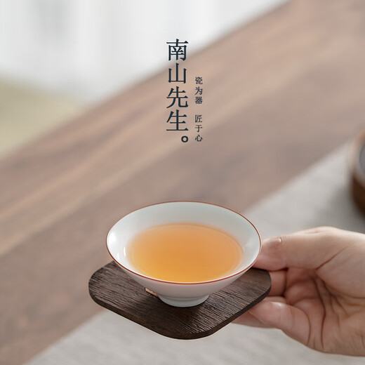 Mr. Nanshan | Matte fat white bamboo hat cup Ding kiln kung fu tea set tea cup tea cup smelling cup master single cup fat white bamboo hat cup