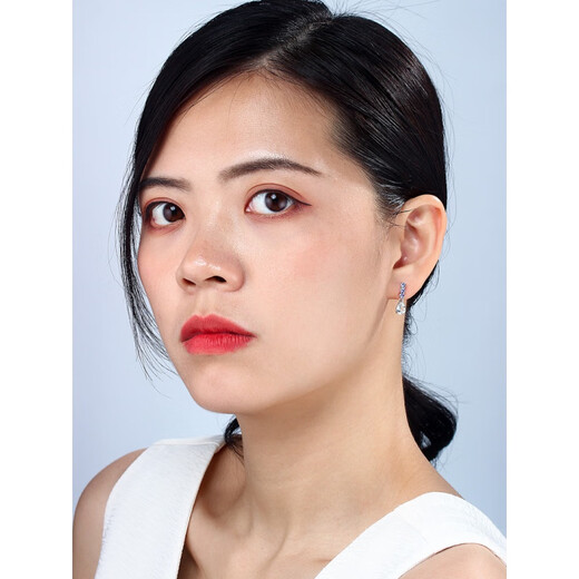 Musi Smart Water Drop Tanzanite Aquamarine Stud Earrings 925 Silver Women's Sapphire Blue Earrings Versatile Earrings