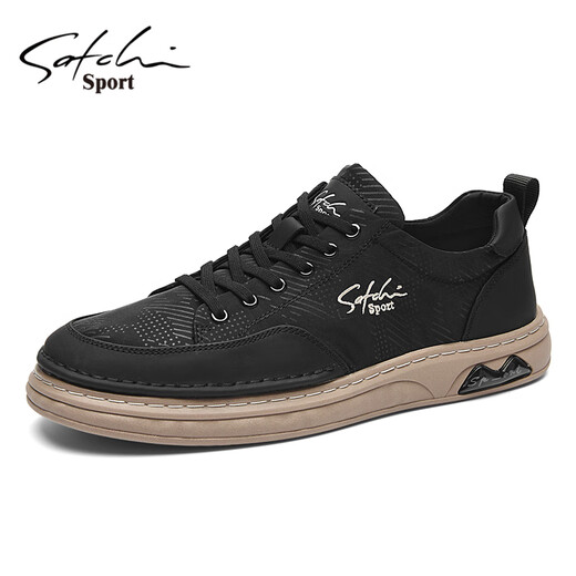 Satchi Casual Shoes Herrenschuhe 2025 Sommer Neue atmungsaktive Sportbrettschuhe trendy vielseitige Business Canvas Schuhe Herrenschuhe Schwarz 41 [Lederschuhgröße]