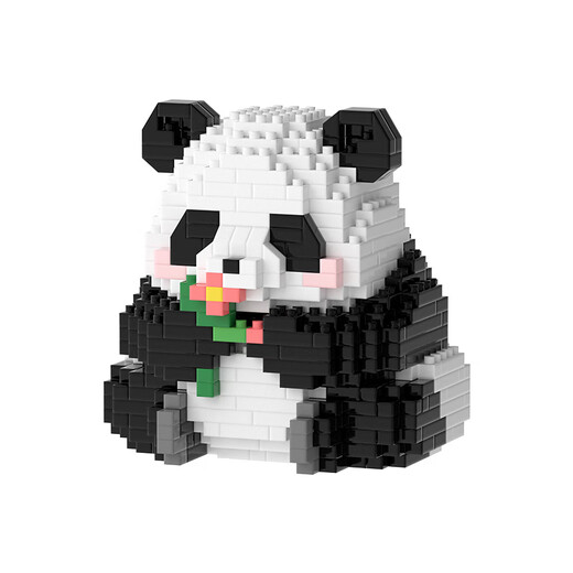 Joint Creative Panda Flower Building Block Assembly Spielzeug Model Panda Menglan Girl Desktop Orament Girl Chinese Valentinstag Geburtstagsgeschenk Gruß Blumen [983 Getreide] mit Bodenbrett