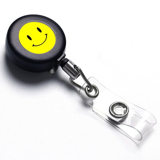 Kafus Outdoor Caravan Schnalle lächelndes Gesicht Voller Eisen Metall Teleskop Schnalle Arbeitszertifikat Kartenhalter Arzt Krankenschwester Taillenkarte Zugangshalter Halter Abzeichen Zinklegierung Easy-Pull-Schnalle Lanyard Custom Tropf Gummi tropftropfen Plastik
