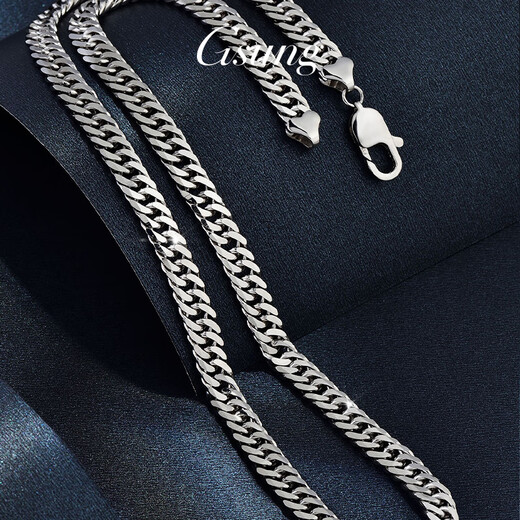 GsunG platinum necklace men's PT950 new Xiping chain atmospheric platinum horsewhip chain wide tank chain men's necklace priced by gram contact before bidding