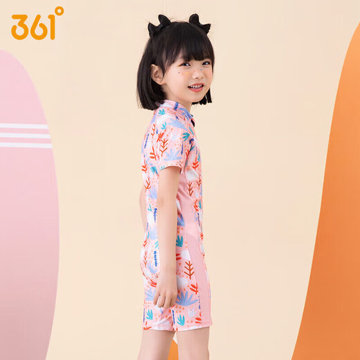 
361 children's swimsuits, girls, middle-aged and children's one-piece five-point swimsuits, girls summer prints, quick-drying, breathable hot spring swimming suits