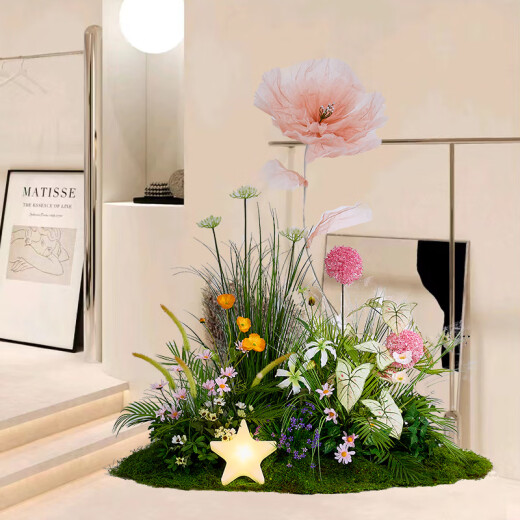 Bokui Spring Beauty Women's Clothing Store Window Decoration Scene Arrangement Shopping Mall Artificial Flowers Simulated Flowers Decoration Floor-standing Decoration Ink Jiangshan