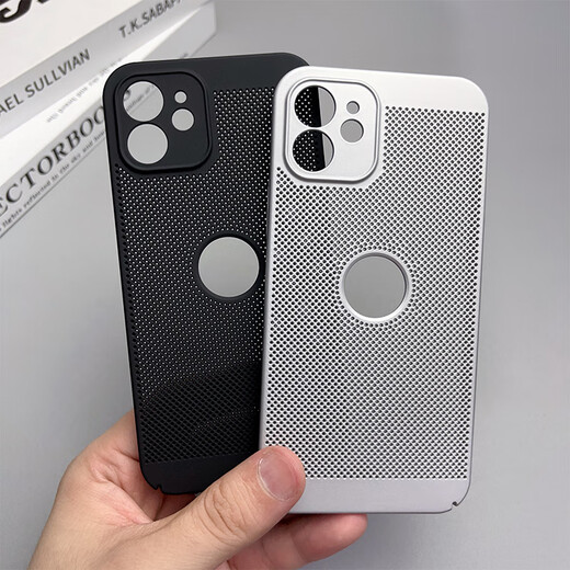 Ye Fan Applicable to Apple 12 mobile phone case anti-fall breathable heat dissipation iPhone 12 proMax protective case leaking standard ultra-thin matte 12mini full-cover lens solid color hard shell anti-fingerprint [Starry Black]-light and thin breathable heat dissipation Apple 12