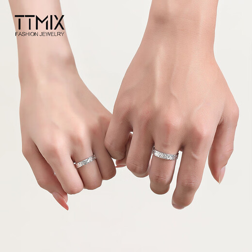 TTMIX explosive crushed ice platinum ring pt950 women's platinum couple's ring ring for marriage proposal, single 10#, weight 4.3-4.5g