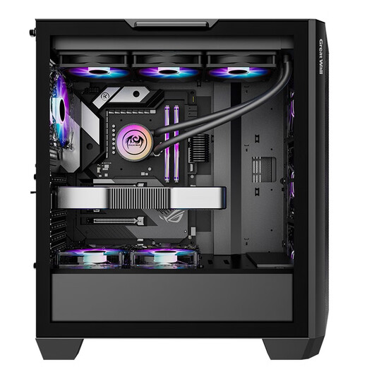 Great Wall Hidden Blade H513 black computer case (metal panel/E-ATX motherboard/360 water cooling positions/0.8mm thick side panels/glass side transparent/9 fan positions/5090 graphics card)