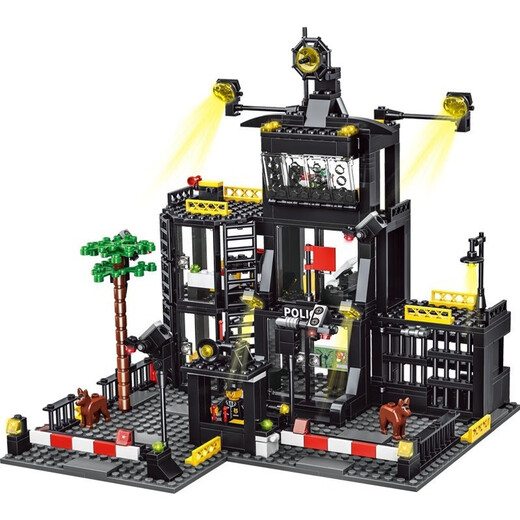 Jiqile Special Police Department Vehicle Military Base Building Blocks Aircraft Warship Assembly Model Deformed Mecha Robot Children's Toys Tank Armored Legion-26 Transformed 1047 Particles