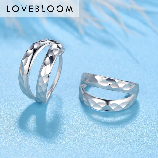 Blooming Love Platinum Earrings for Women PT950 Platinum Earrings Women's Earrings Circle Platinum Earrings Birthday Gift Platinum Three-Line Earrings Approximately 1.47g (Type A)