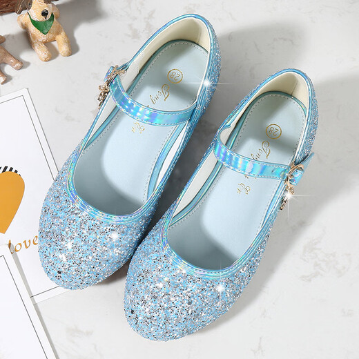 Xin Yueqing girls high heels fashion catwalk performance host shoes girls silver crystal princess shoes medium to large girls single leather shoes silver 36 inner length 22 cm