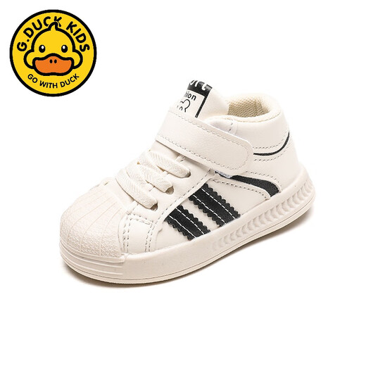 
G.DUCKKIDS baby shoes winter soft sole toddler shoes 01-2 years old girls baby cotton shoes men plus velvet thickened warm shoes plus velvet beige inner length 13.0cm size 18