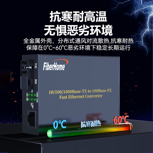 FiberHome Fiberhome fiber optic transceiver 100M single-mode dual-fiber enterprise-grade commercial external power supply SC interface Gigabit multi-mode photoelectric converter Gigabit multi-mode dual fiber 500m single installation 04A